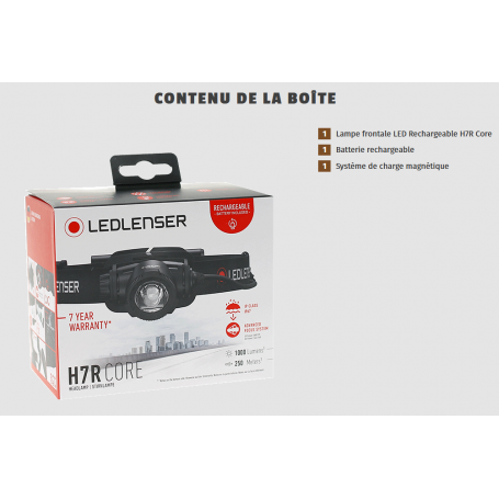 LEDLENSER Lampe frontale h7r core rechargeable